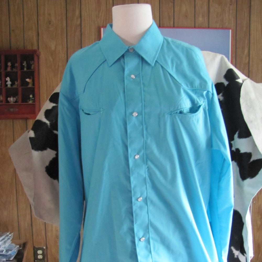 ROPER  MENS TURQUOISE WESTERN SHIRT